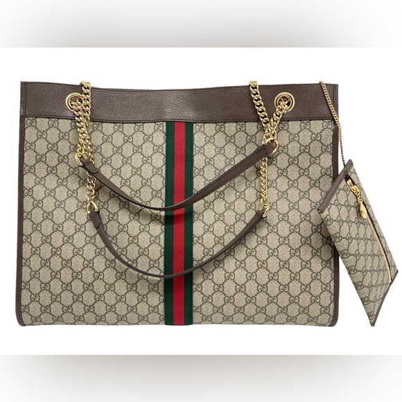 Gucci GG Supreme Large Rajah Tote and Purse Pouch - Picture 3 of 10